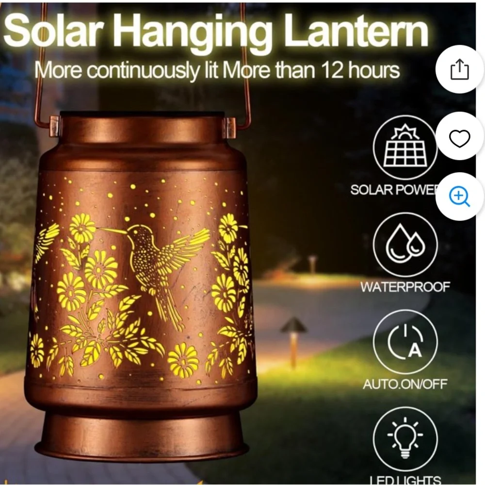 Solar Lanterns Outdoor Copper Lantern